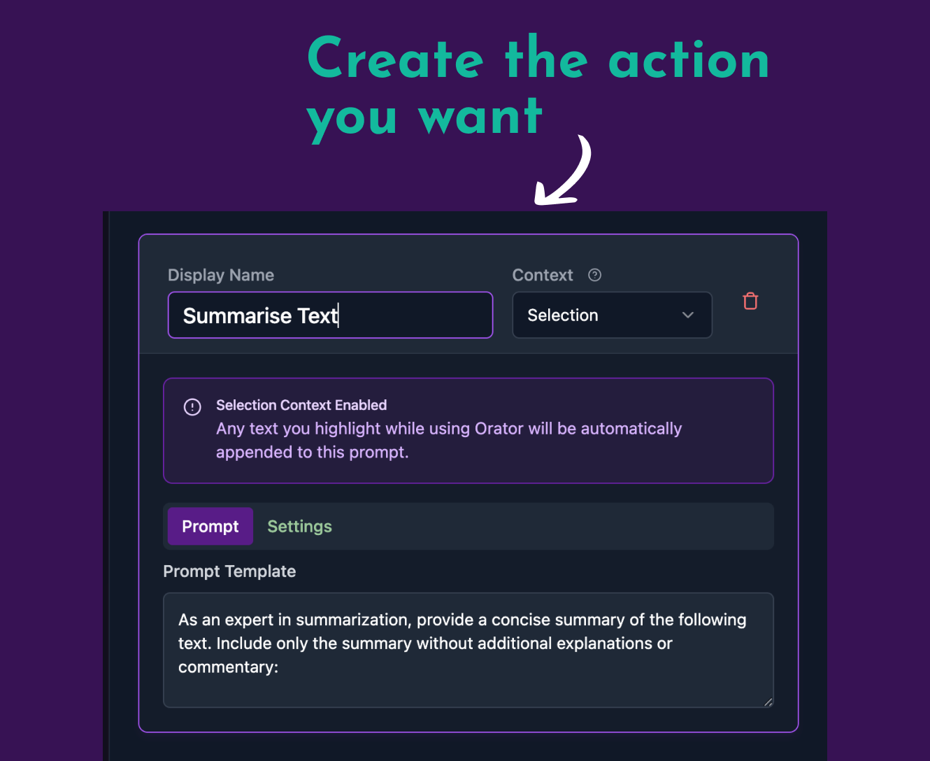 Create Your Action